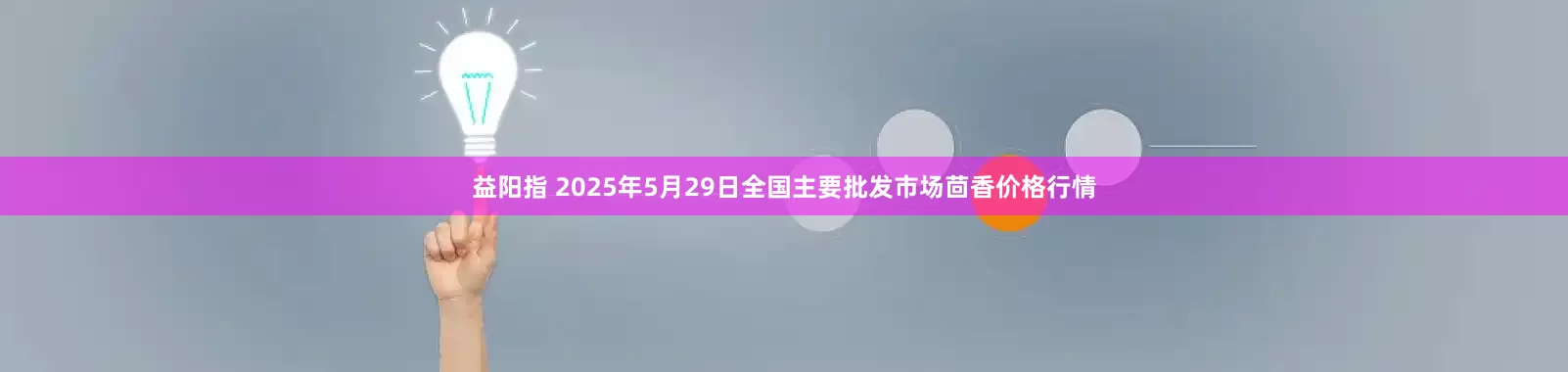 益阳指 2025年5月29日全国主要批发市场茴香价格行情